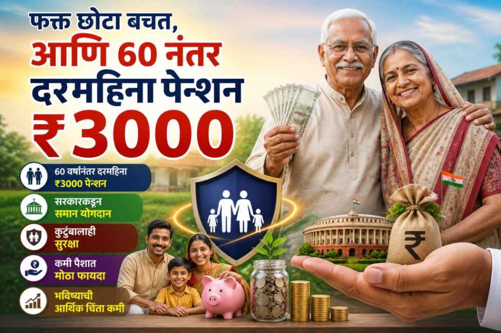 Pradhan Mantri Shram Yogi Maandhan Yojana:₹3000 मासिक पेन्शन कोणाला मिळेल? पात्रता आणि अर्ज प्रक्रिया जाणून घ्या