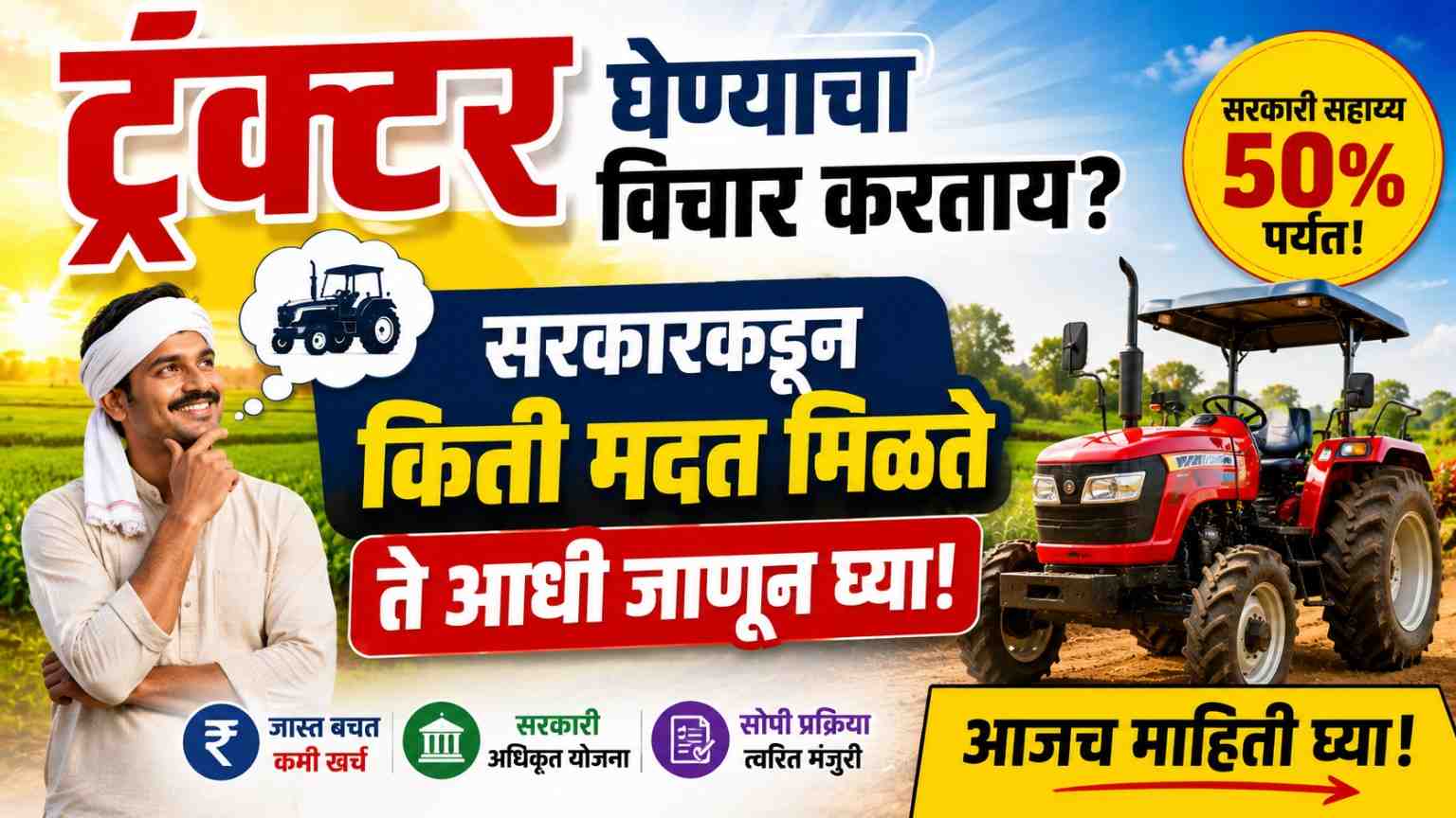 How much is the subsidy for a tractor? शेतकऱ्यांना किती लाखांचं अनुदान मिळतं?