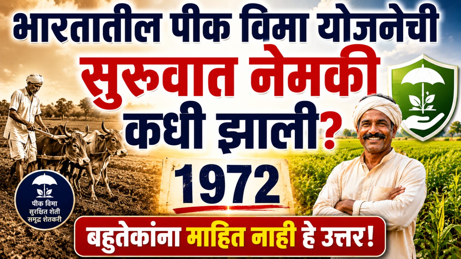 In which year was the Crop Insurance Scheme launched in India? भारतात पीक विमा योजना नेमकी कधी सुरू झाली?