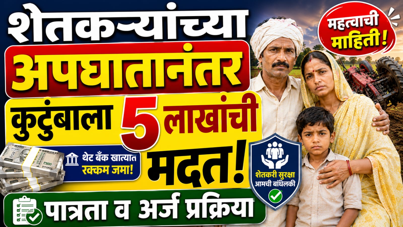 Mukhyamantri krishak durghatna kalyan yojana Application process: ₹5 लाख मदत मिळवण्यासाठी अर्ज कसा कराल?
