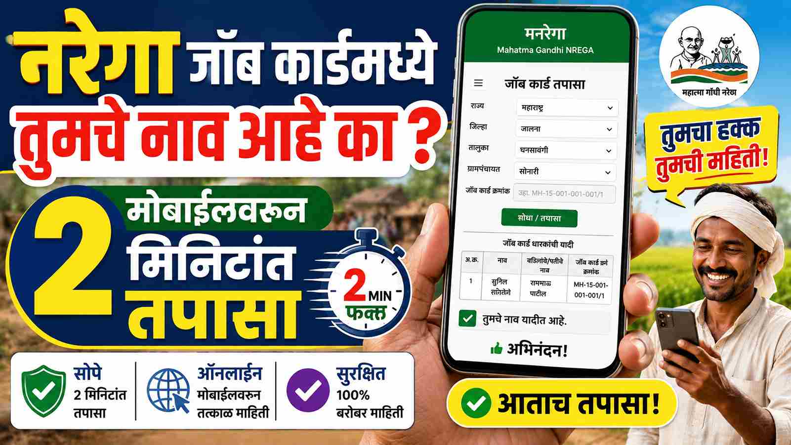 मोबाईलवरून 2 मिनिटांत नरेगा जॉब कार्ड पाहा! घरबसल्या संपूर्ण ऑनलाइन प्रक्रिया जाणून घ्या – How to View NREGA Job Card