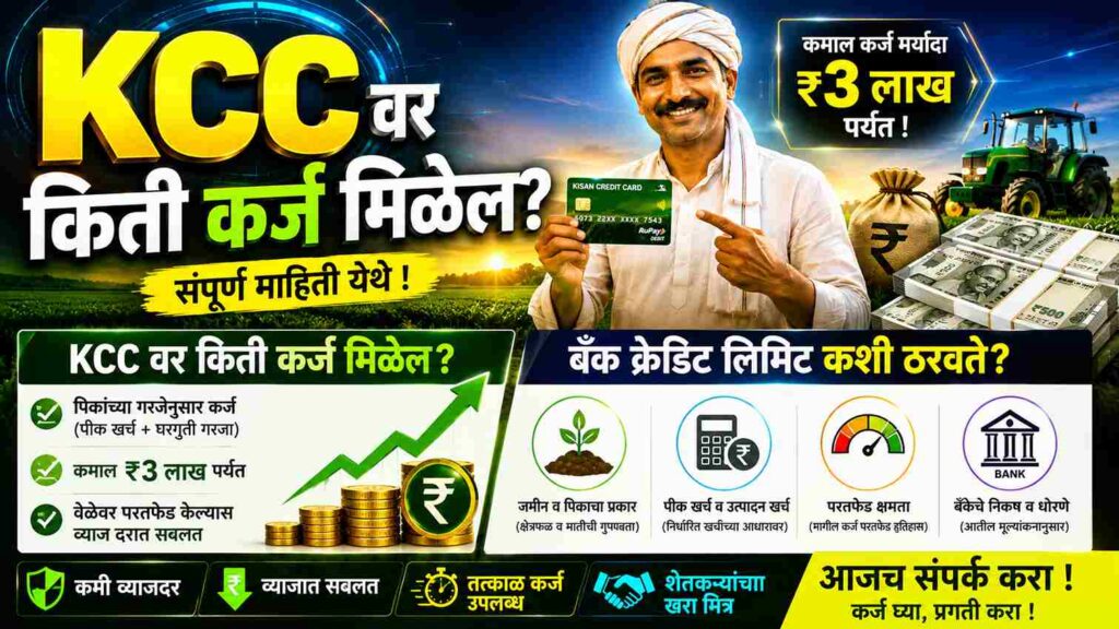 शेतकऱ्यांसाठी महत्त्वाची माहिती! KCC क्रेडिट लिमिट कशी ठरते आणि बँक नक्की किती कर्ज देते? What is KCC credit limit?