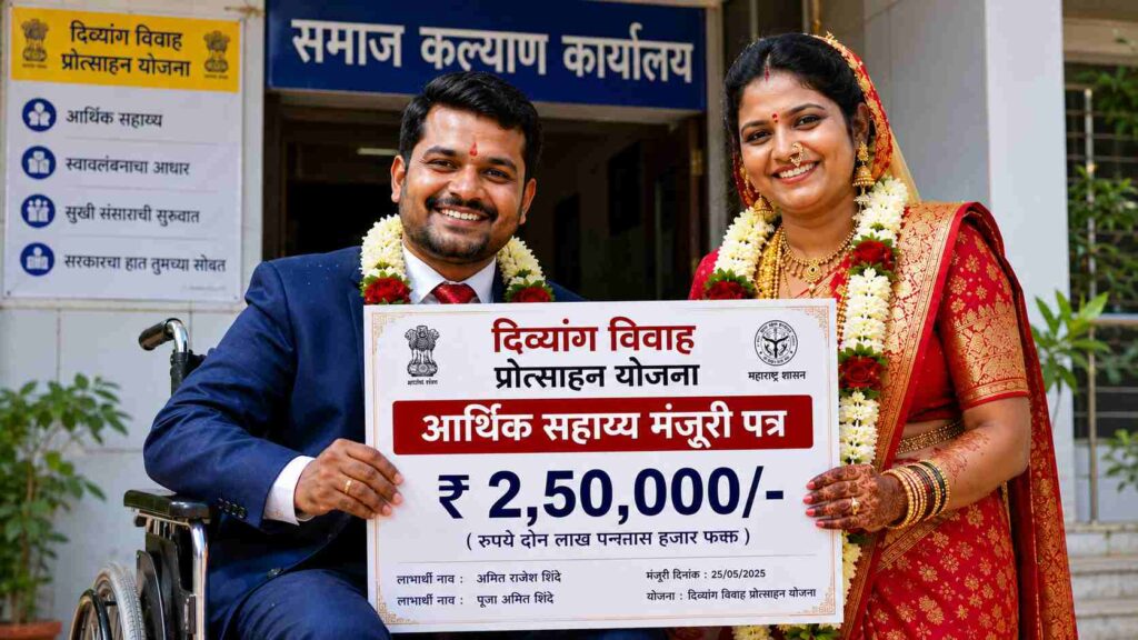 दिव्यांग विवाह प्रोत्साहन योजना, What is the Disabled Marriage Promotion Scheme, महाराष्ट्र दिव्यांग कल्याण योजना, Divyang Sahayak Portal, दिव्यांग विवाह अनुदान २०२६, Marriage Scheme for Disabled, अपंग लग्न योजना महाराष्ट्र, दिव्यांग सक्षमीकरण अधिकारी दाखला
