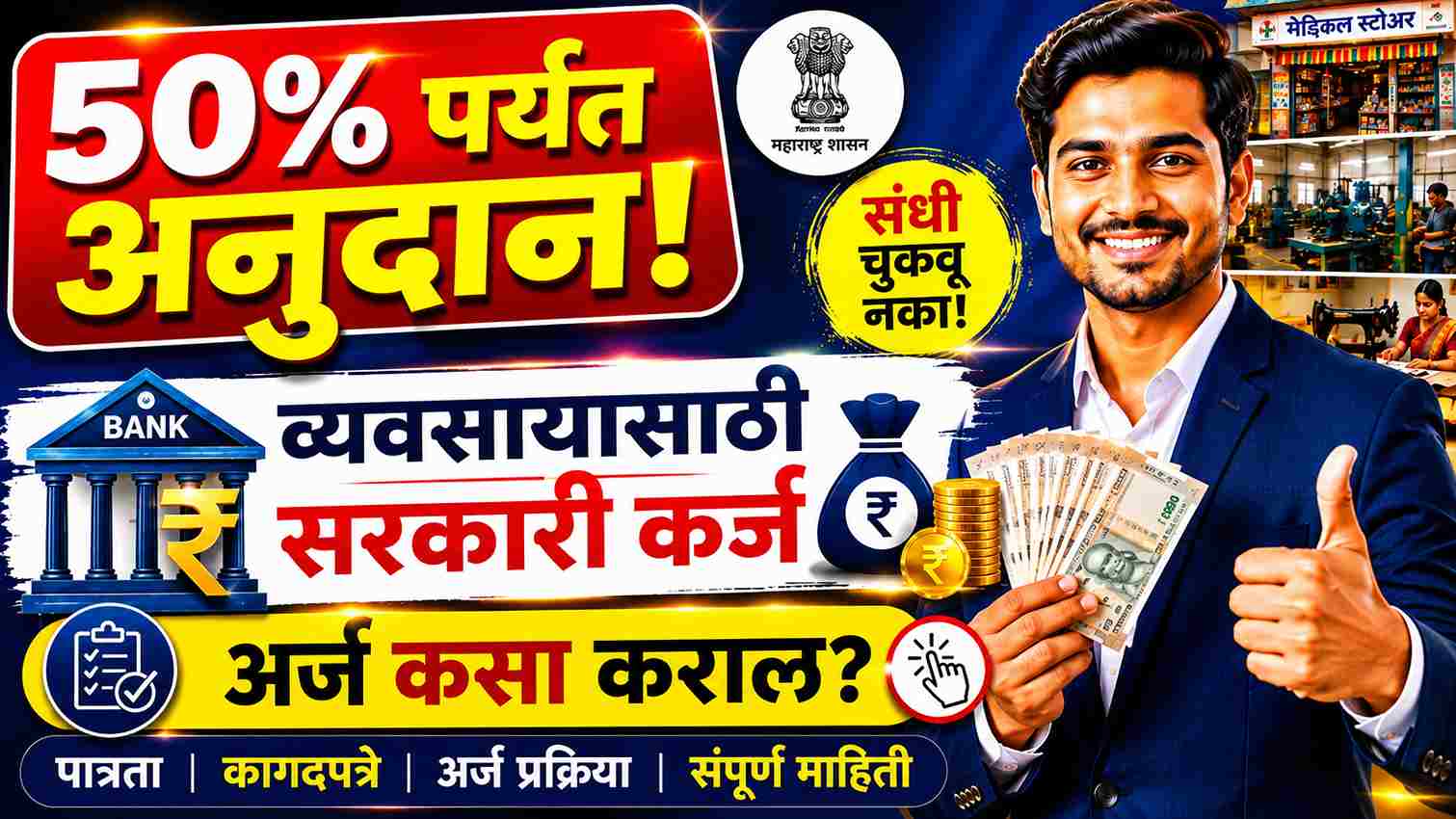 व्यवसाय सुरू करण्यासाठी 50% अनुदान मिळणारे सरकारी कर्ज कोणते? अशी करा सोपी मागणी Which loan is 50% subsidy in Maharashtra?