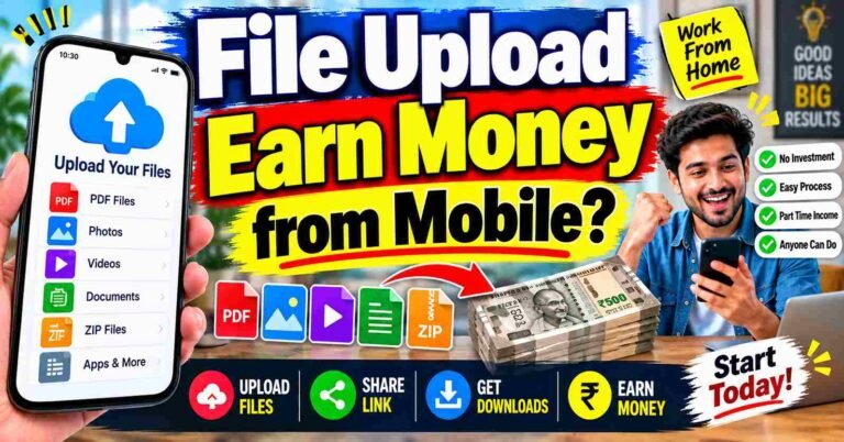 Easy Way to file upload earn money from Home: Upload files from mobile and earn money daily!