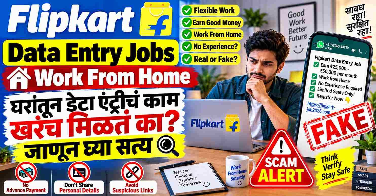 Flipkart Data Entry Jobs Work From Home Reality Check 2026: घरांतून डेटा एंट्रीचं काम खरंच मिळतं का? जाणून घ्या सत्य